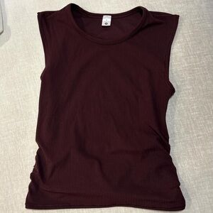 Lululemon All It Takes Back-Twist Ribbed tank in goodnight plum